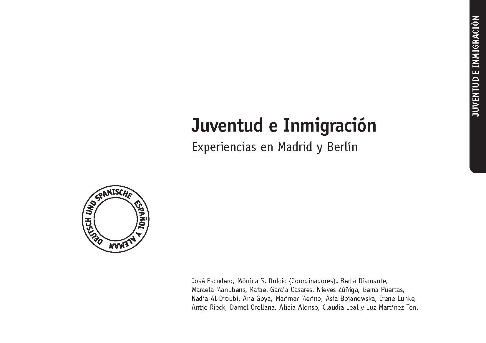 Portada de Juventud e Inmigración. Experiencias en Madrid y Berlín