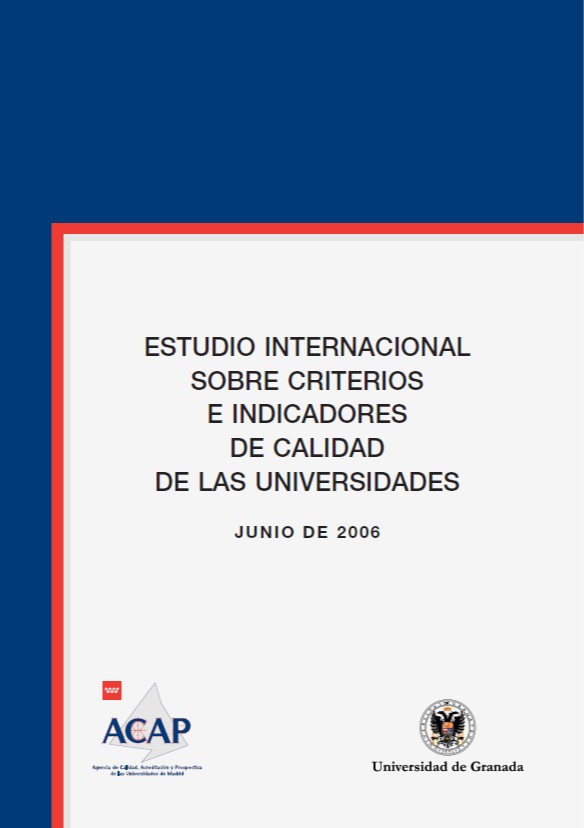 Portada de Estudio internacional sobre criterios e indicadores de calidad de las universidades. Junio de 2006