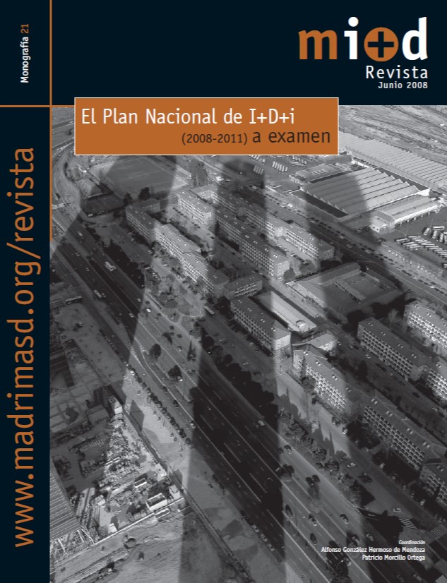 Portada de Madri+d. Monografía 21. Junio 2008. El Plan Nacional de I+D+i (2008-2011) a examen