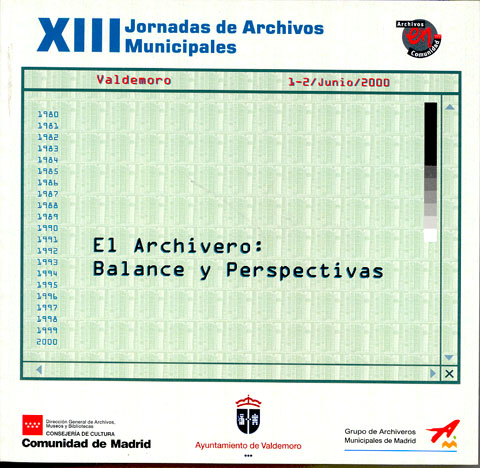 Portada de XIII Jornadas de Archivos Municipales. El Archivero balance y perspectivas