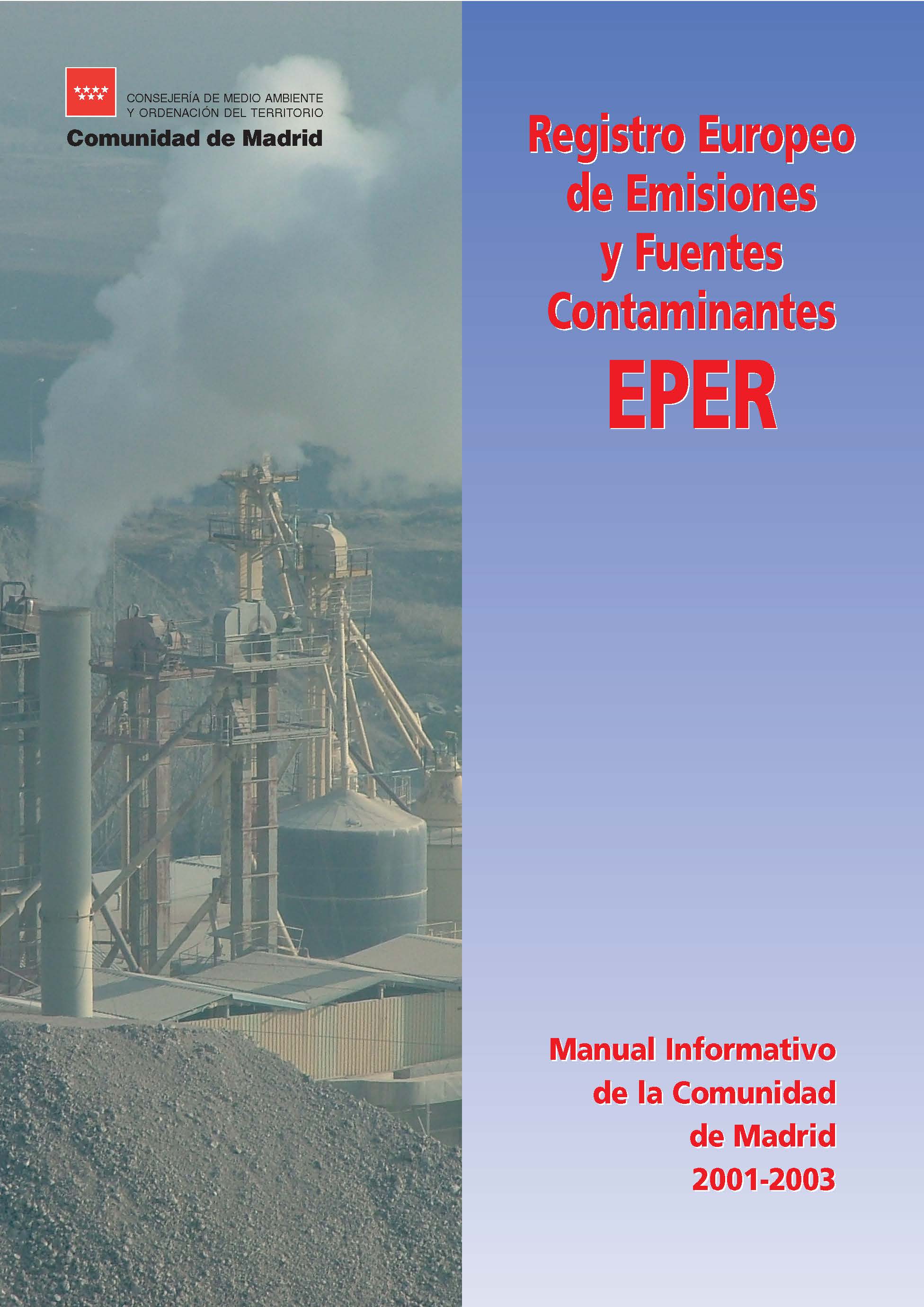 Portada de Registro Europeo de Emisiones y Fuentes Contaminantes EPER (Manual EPER)