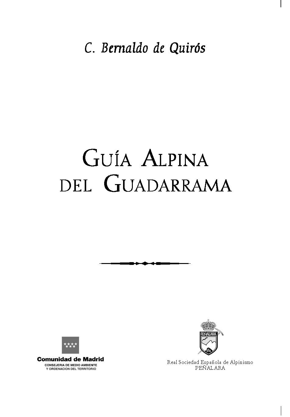 Portada de Guía alpina del Guadarrama