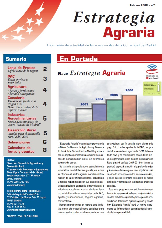 Portada de Revista de Estrategia Agraria Febrero 2006