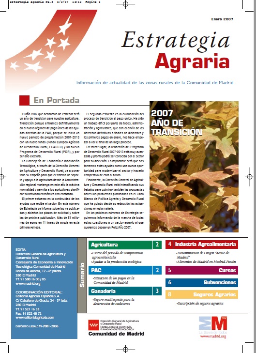 Portada de Revista de Estrategia Agraria Enero 2007