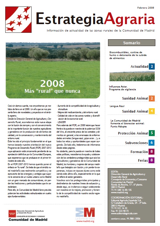 Portada de Revista de Estrategia Agraria Enero 2008