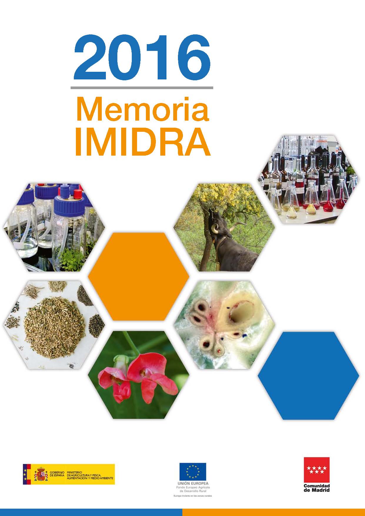 Portada de Memoria IMIDRA 2016. 