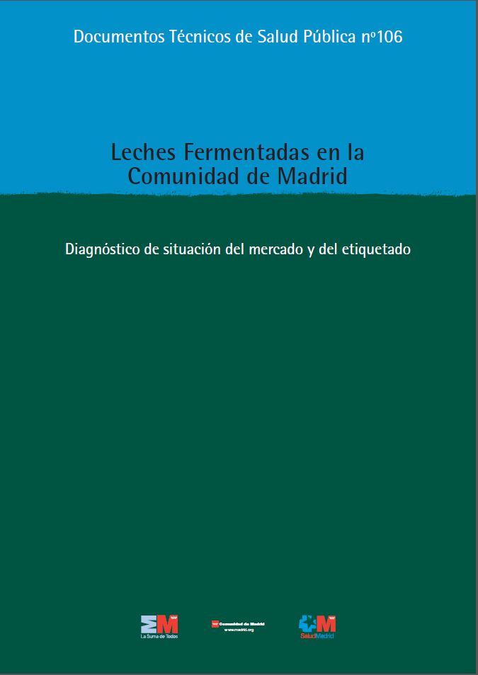 Portada de Leches fermentadas en la Comunidad de Madrid diagnóstico de situación del mercado y del etiquetado
