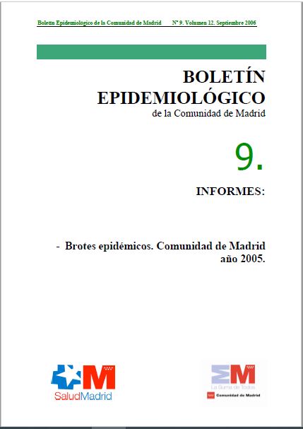 Portada de Boletín epidemiológico. Número 9, Volumen 12. Septiembre 2006 