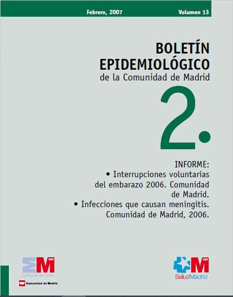 Portada de Boletín epidemiológico. Número 2, Volumen 13. Febrero 2007 