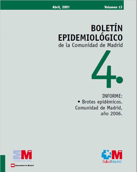 Portada de Boletín epidemiológico. Número 4, Volumen 13. Abril 2007 
