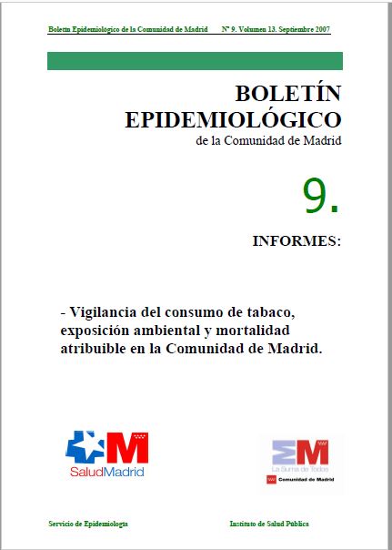 Portada de Boletín epidemiológico. Número 9, Volumen 13. Septiembre 2007 