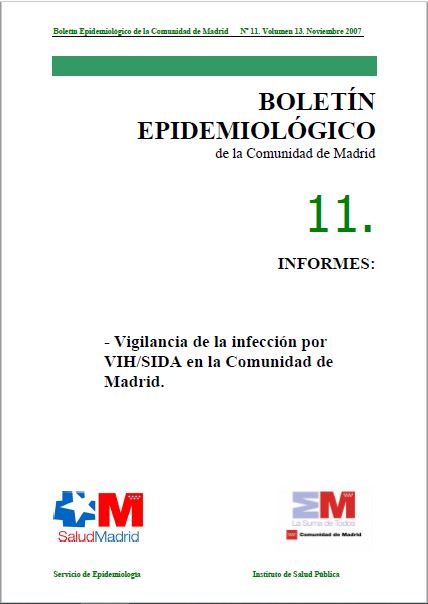 Portada de Boletín epidemiológico. Número 11, Volumen 13. Noviembre 2007 