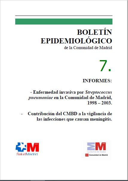 Portada de Boletín epidemiológico. Número 7, Volumen 11. Julio 2005 
