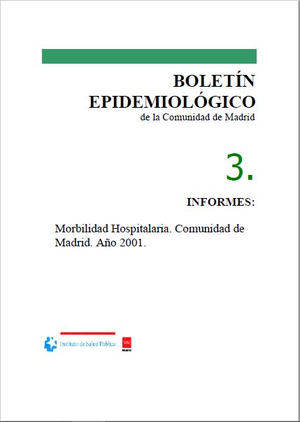 Portada de Boletín epidemiológico. Número 3. Volumen 9. Marzo 2003