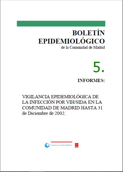 Portada de Boletín epidemiológico. Número 5. Volumen 9. Mayo 2003