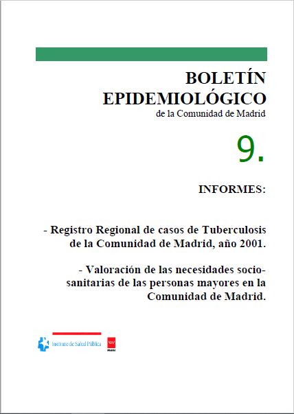 Portada de Boletín epidemiológico. Número 9. Volumen 9. Septiembre 2003
