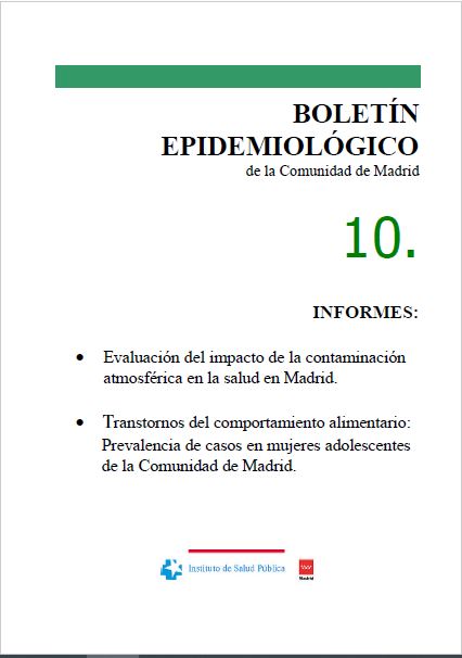 Portada de Boletín epidemiológico. Número 10. Volumen 8. Octubre 2002 
