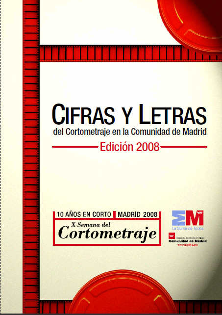Portada de Cifras y Letras del Cortometraje en la Comunidad de Madrid. Edición 2008