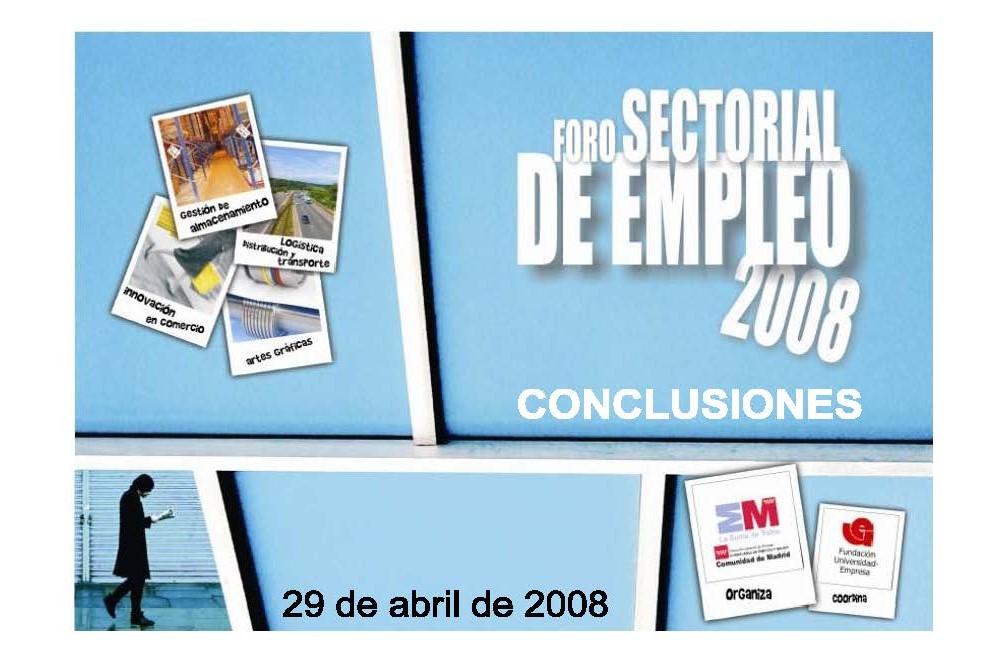 Portada de Foro Sectorial de Empleo 2008. Conclusiones