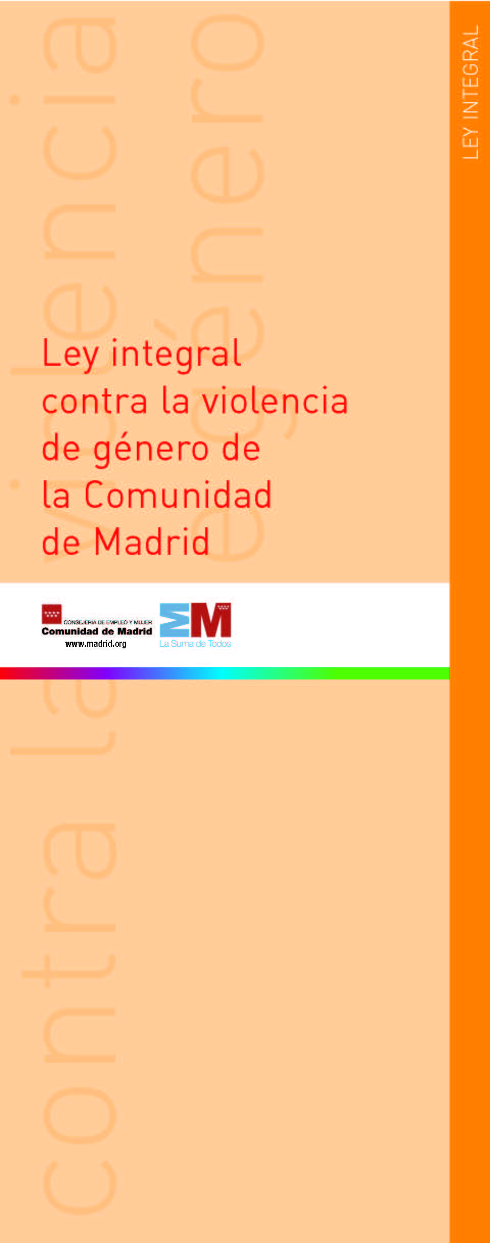 Portada de Ley integral contra la violencia de género de la Comunidad de Madrid