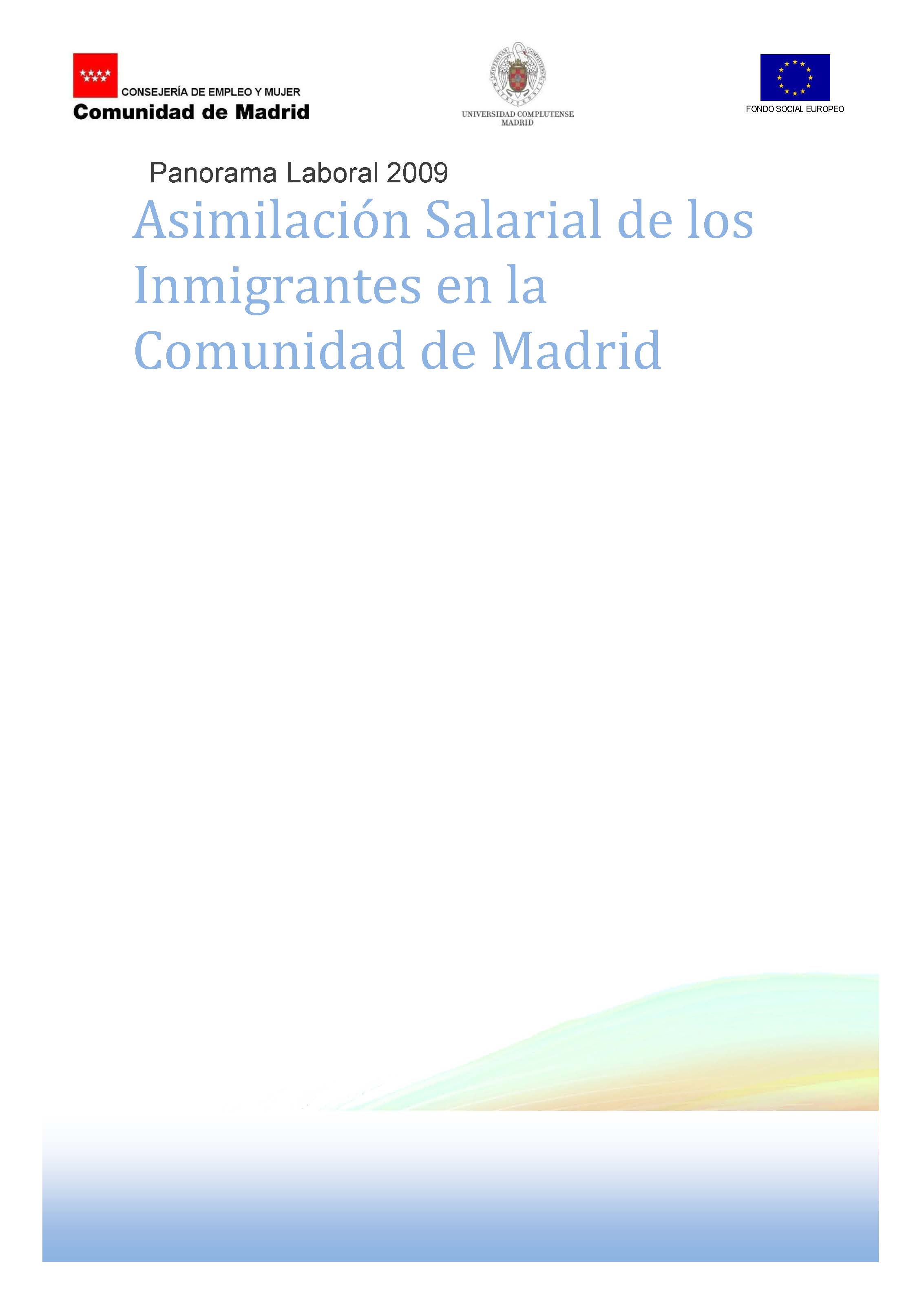 Portada de Panorama Laboral 2009. Asimilación salarial de los inmigrantes en la Comunidad de Madrid