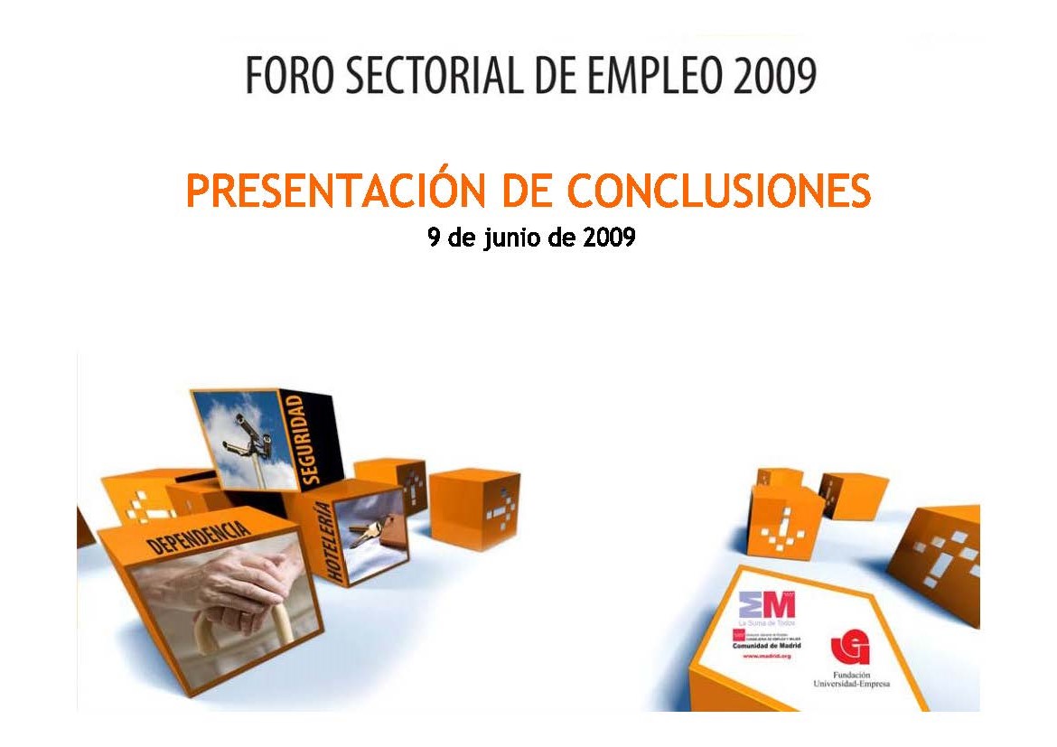 Portada de Foro Sectorial de Empleo 2009