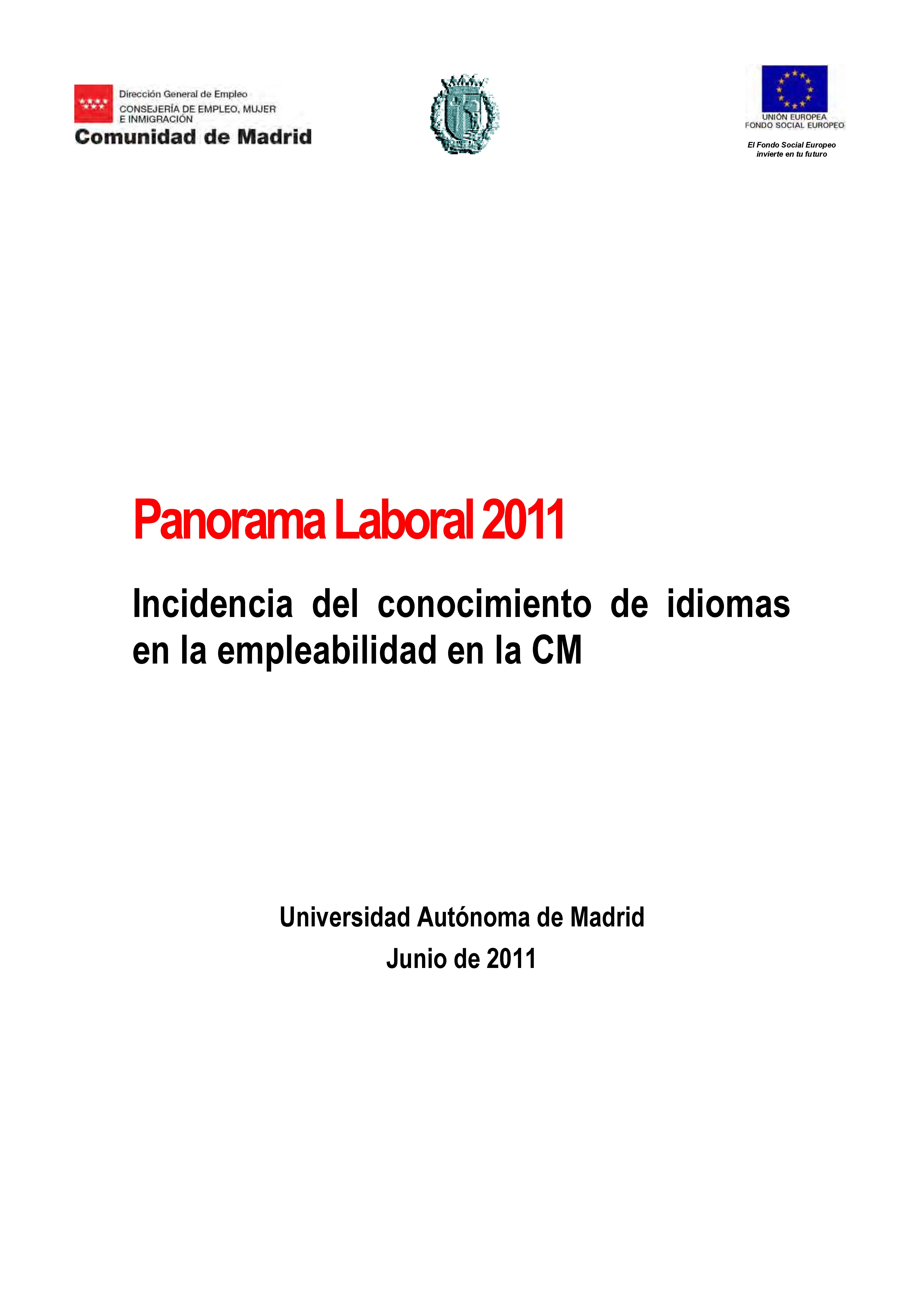Portada de Panorama Laboral 2011. La  incidencia de los idiomas en la empleabilidad