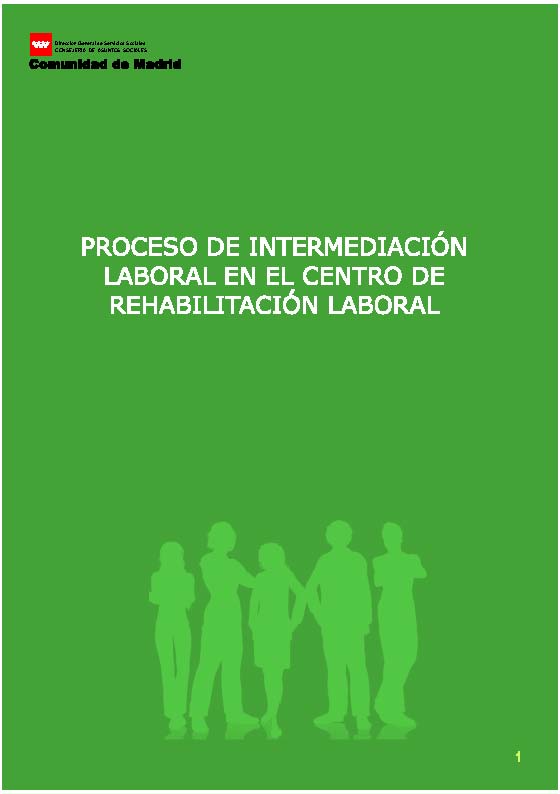 Portada de Proceso de intermediación laboral en el centro de rehabilitación laboral