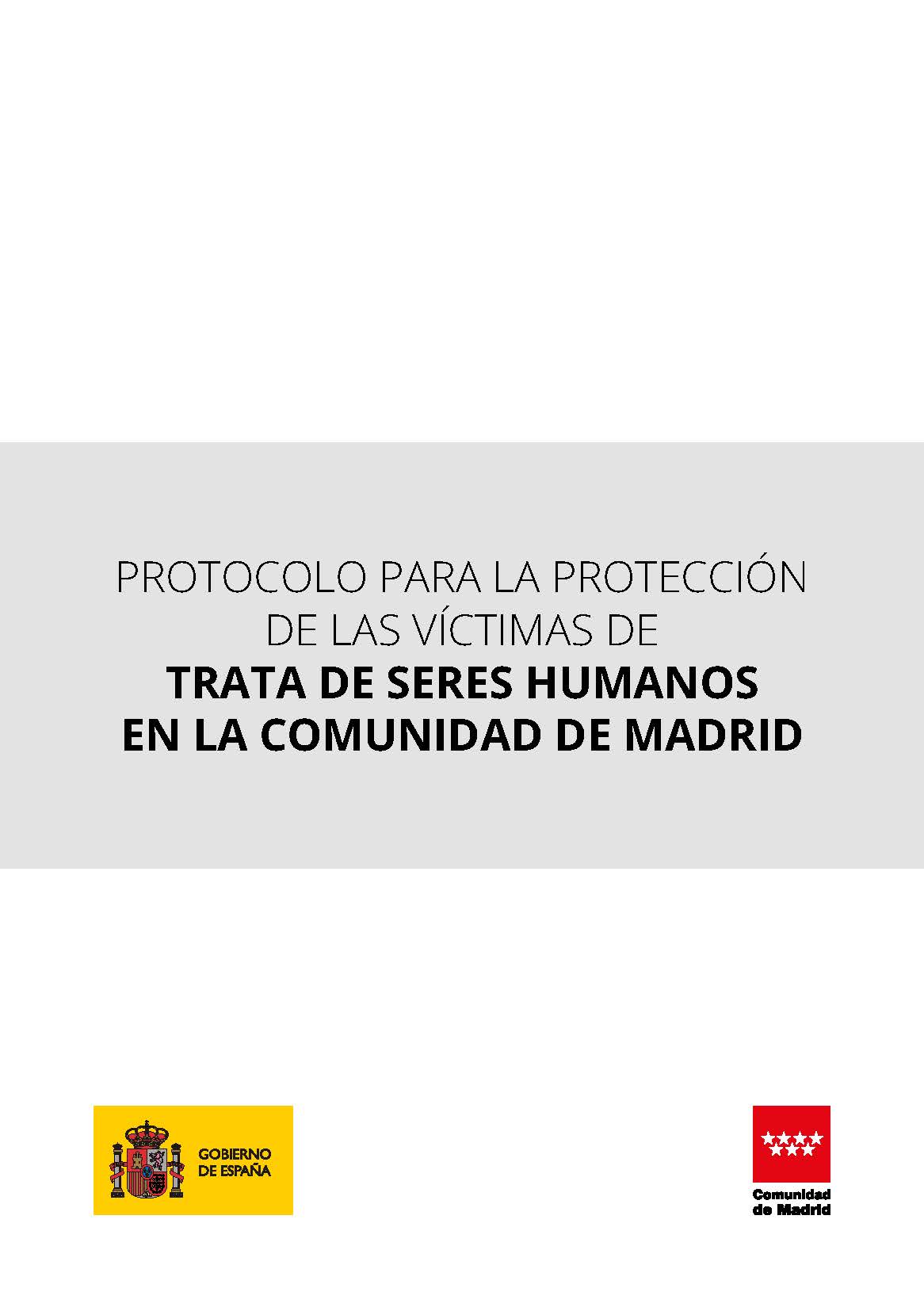 Portada de Protocolo para la protección de las víctimas de trata de seres humanos en la Comunidad de Madrid