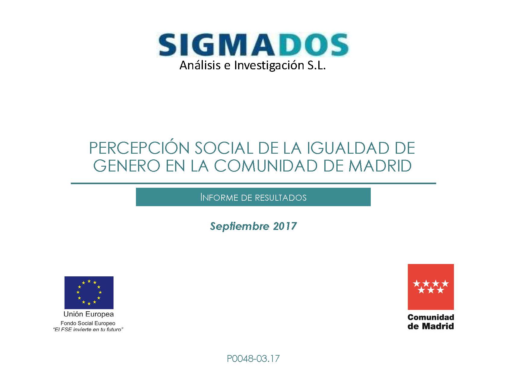 Portada de Percepción social de la igualdad de género en la Comunidad de Madrid