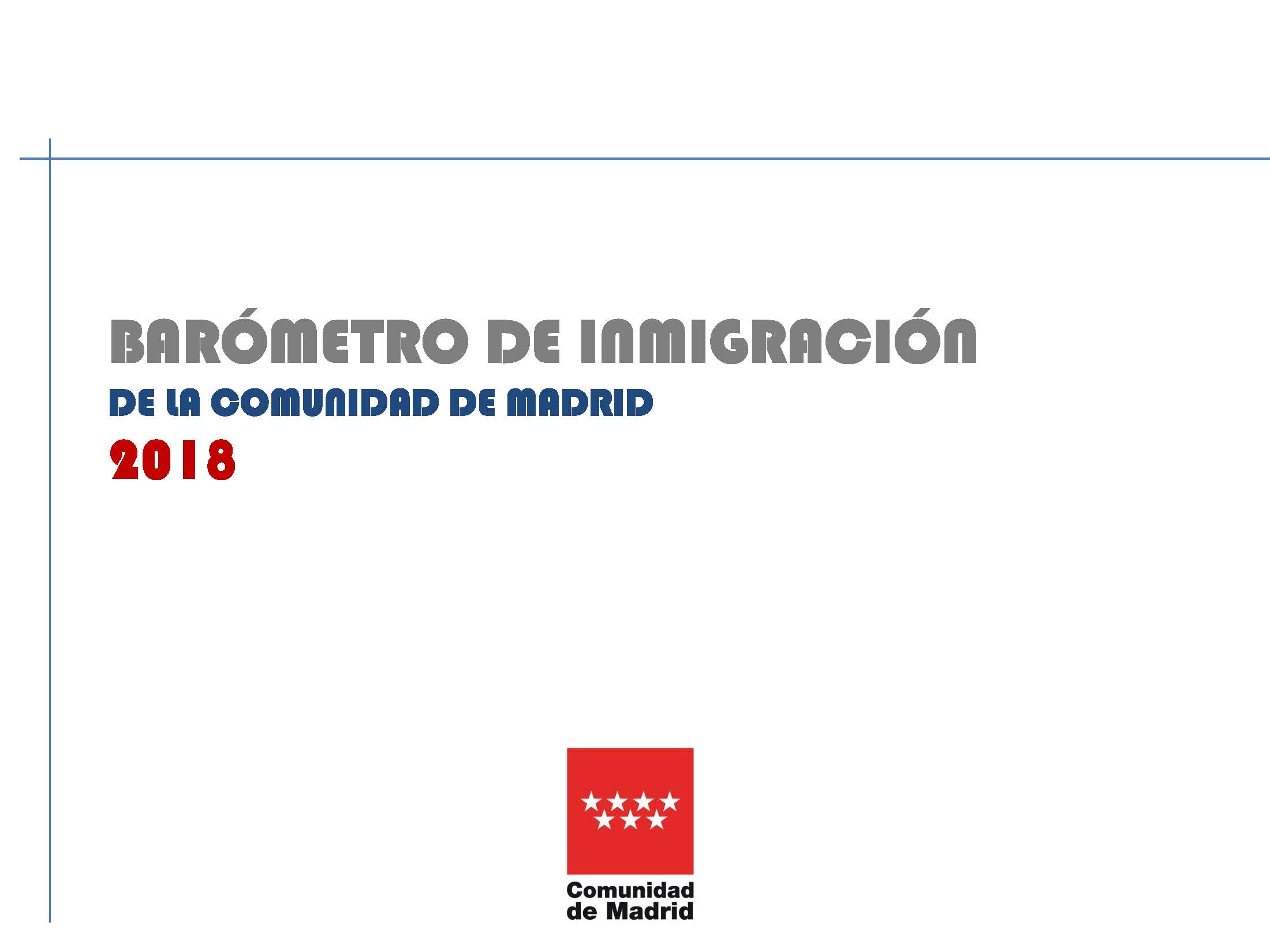 Portada de Barómetro de inmigración de la Comunidad de Madrid 2018