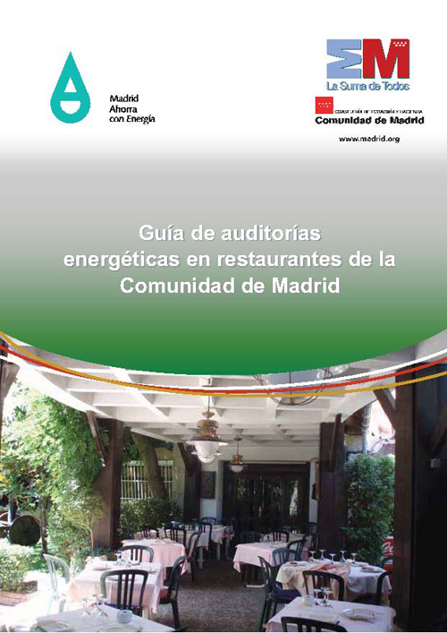 Portada de Guía de auditorías energéticas en restaurantes de la Comunidad de Madrid