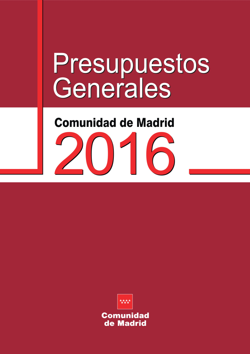Portada de Presupuestos Generales de la Comunidad de Madrid 2016