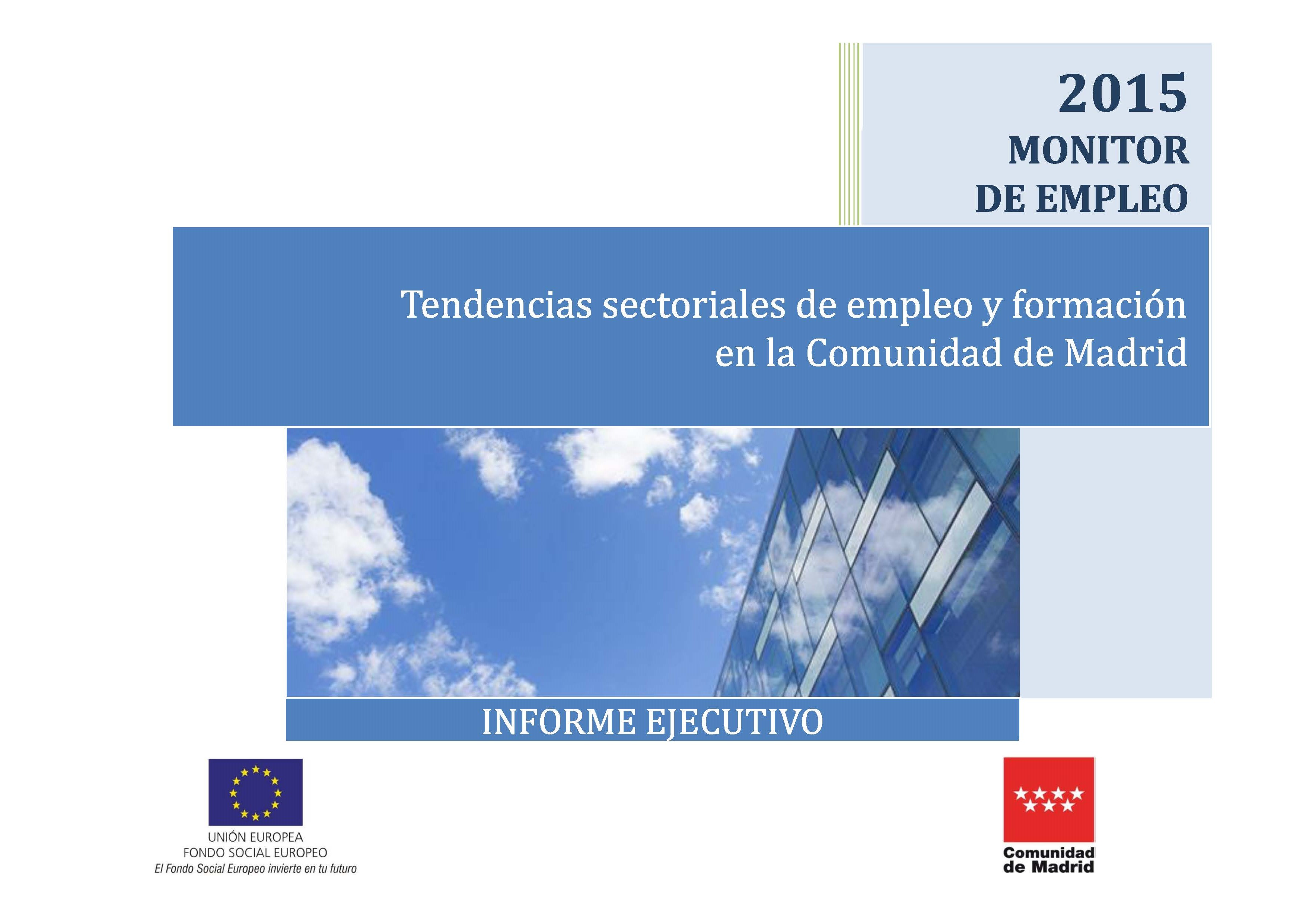 Portada de Tendencias sectoriales de empleo y formación en la Comunidad de Madrid. Familias profesionales