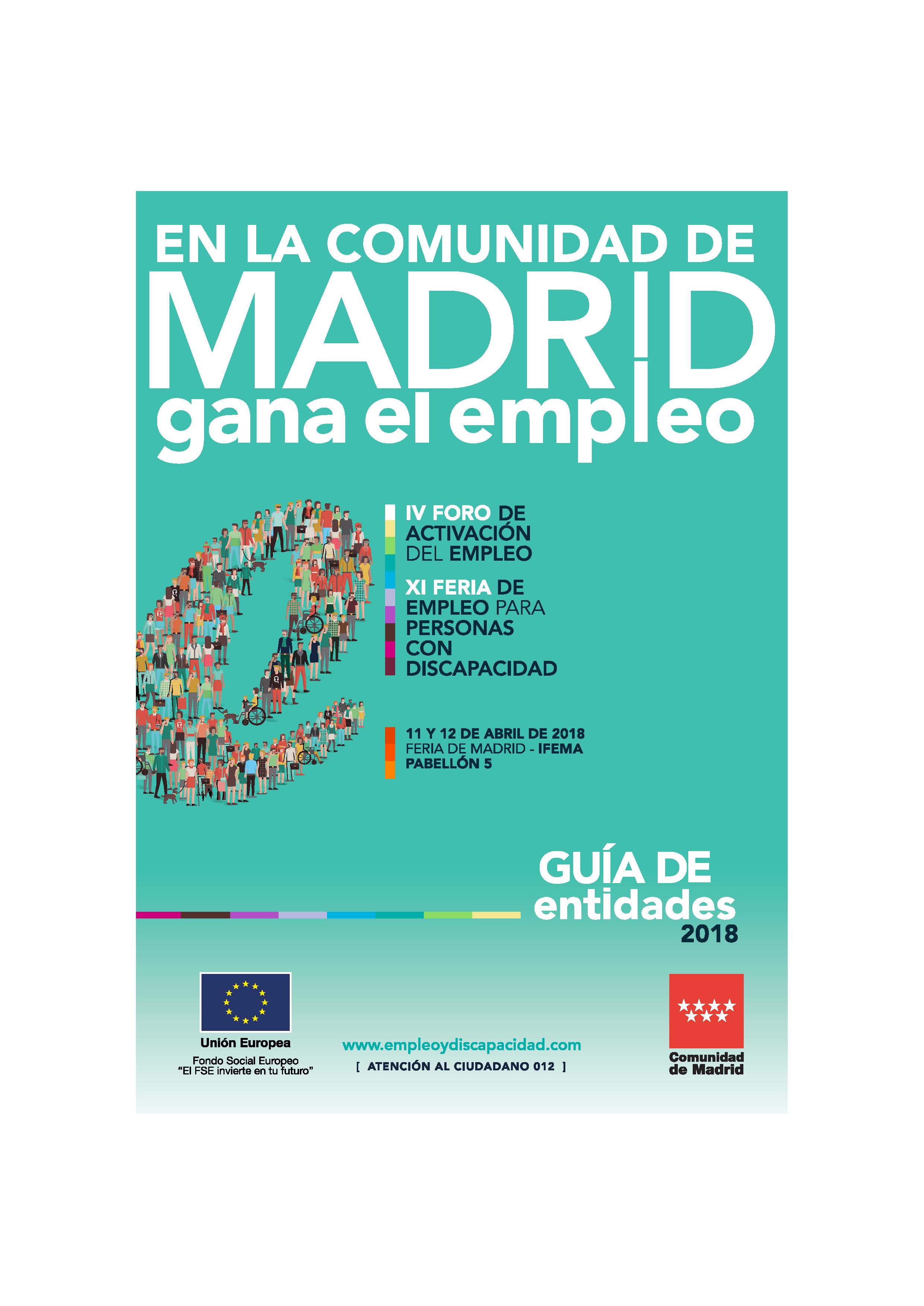 Portada de Guía de empresas 2018. XI Feria de Empleo para Personas con Discapacidad y IV Foro de Activación del Empleo de la Comunidad de Madrid