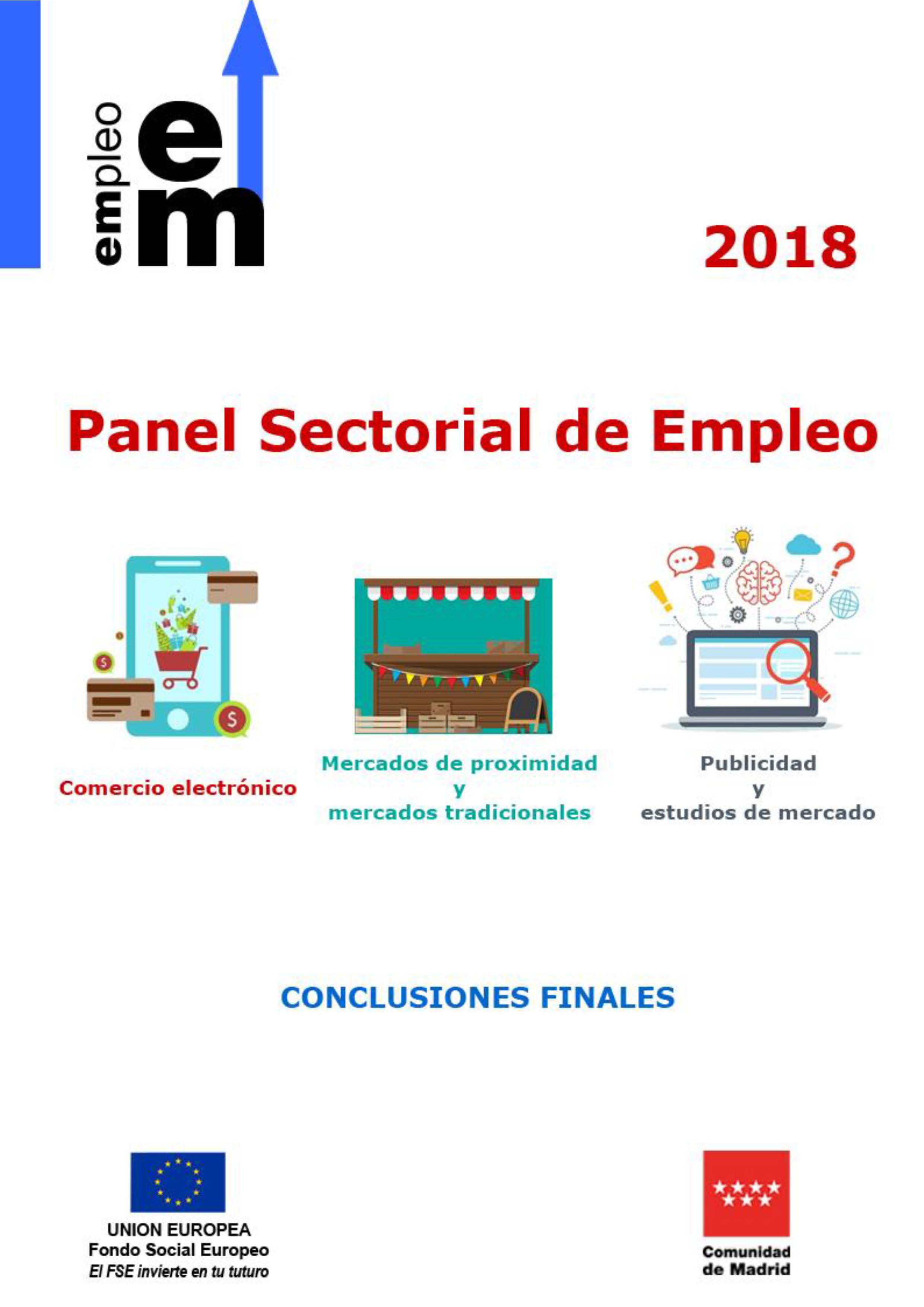 Portada de Panel Sectorial de Empleo 2018. Comercio.