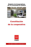 Portada de Constitución de la Cooperativa. Registro de Cooperativas de la Comunidad de Madrid