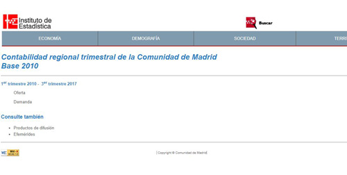 Portada de Contabilidad regional trimestral de la Comunidad de Madrid. Base 2010 (Publicación periódica)