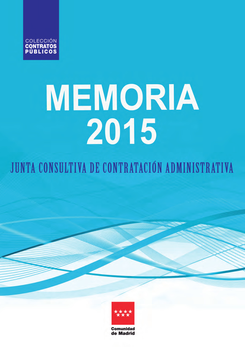 Portada de Junta Consultiva de Contratación Administrativa. Memoria 2015