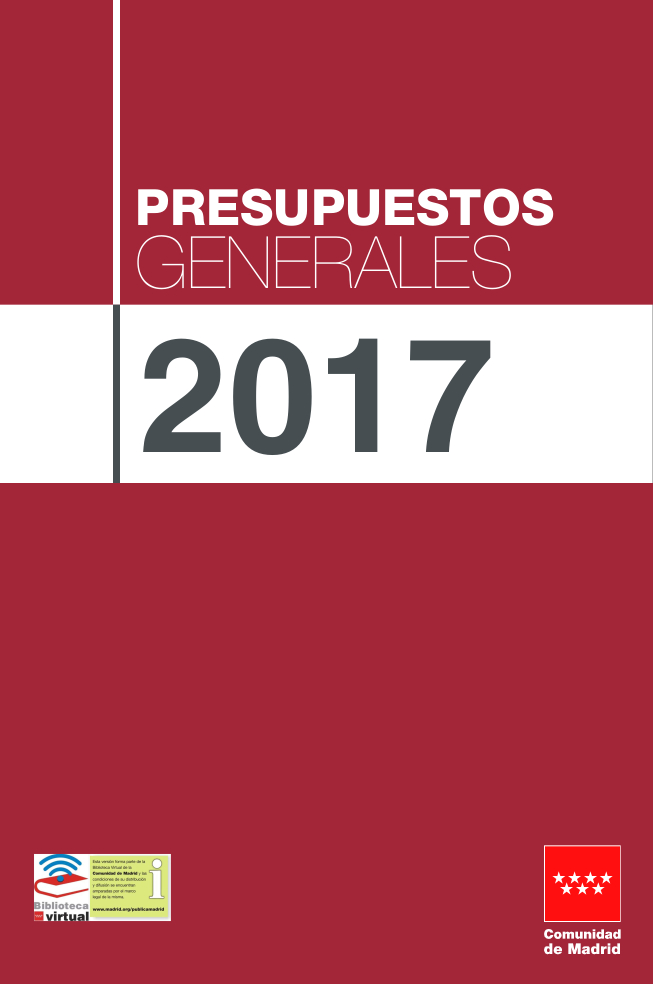 Portada de Presupuestos Generales de la Comunidad de Madrid 2017