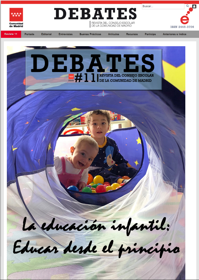 Portada de Debates. Revista del Consejo Escolar de la Comunidad de Madrid (sitio web)
