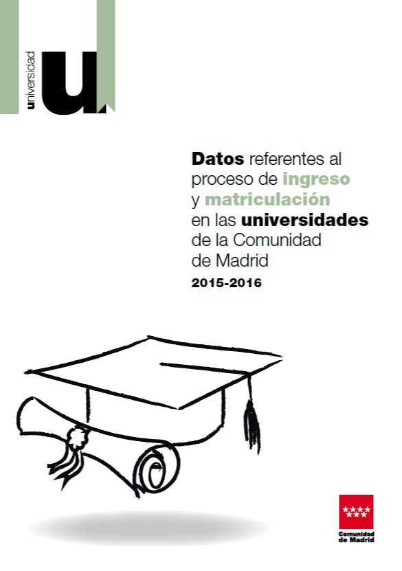 Portada de Datos referentes al proceso de ingreso y matriculación en las Universidades de la Comunidad de Madrid 2015-2016