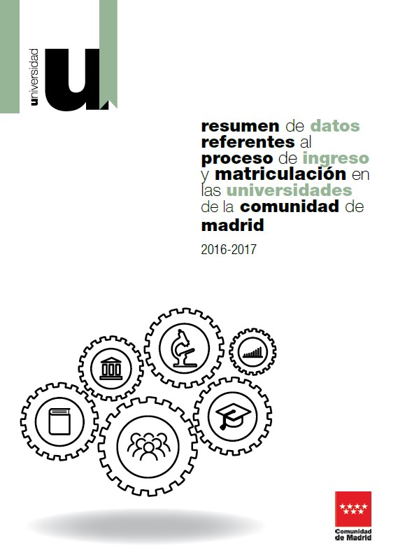 Portada de Resumen de datos referentes al proceso de ingreso y matriculación en las Universidades de la Comunidad de Madrid 2016-2017
