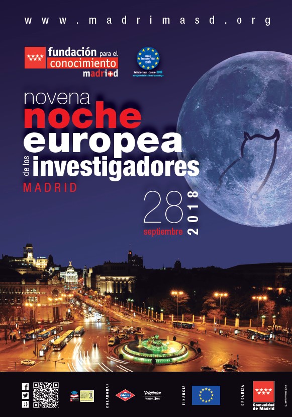 Portada de Noche Europea de los Investigadores Madrid 2018 Novena [Cartel]