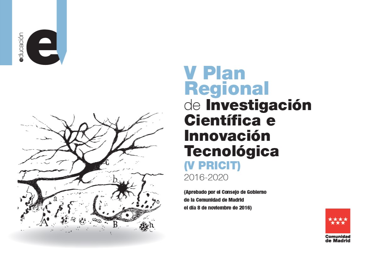 Portada de PRICIT (V) 2016-2020. Plan Regional de Investigación Científica e Innovación Tecnológica