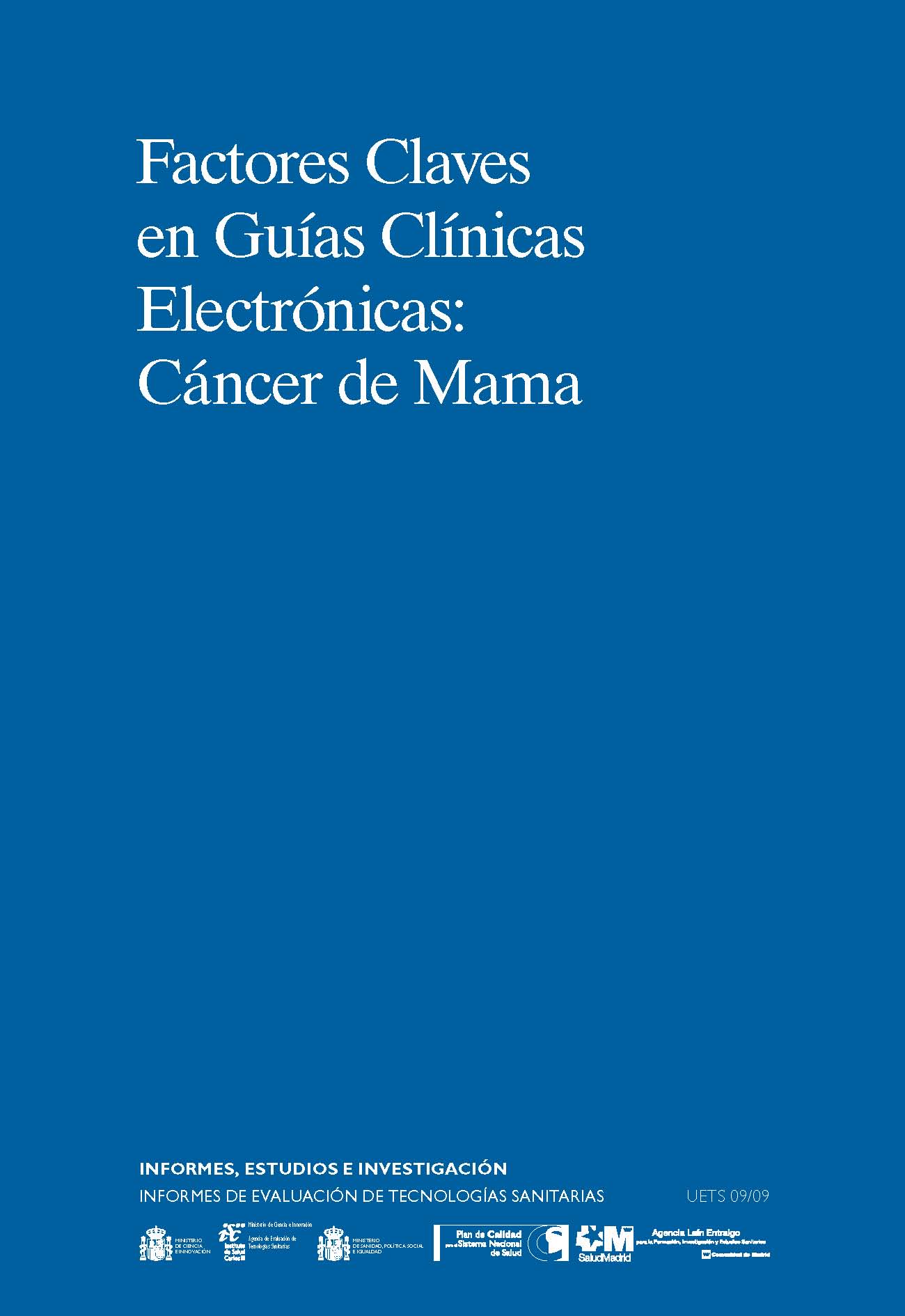 Portada de Factores Claves en Guías Clínicas Electrónicas Cáncer de Mama
