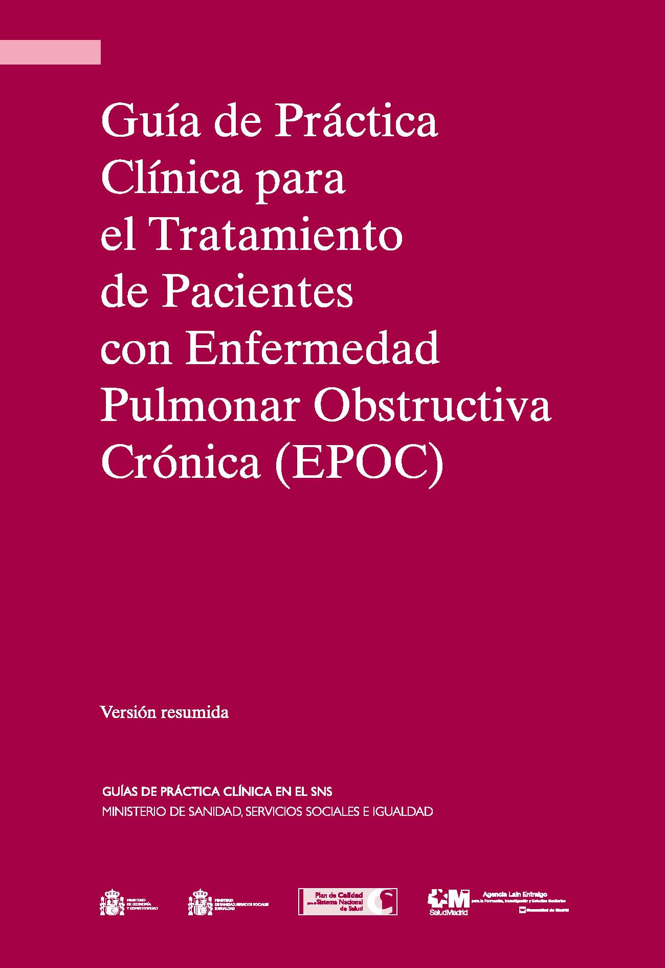 Portada de Guía de Práctica Clínica para el tratamiento de pacientes con Enfermedad Pulmonar Obstructiva Crónica (EPOC)