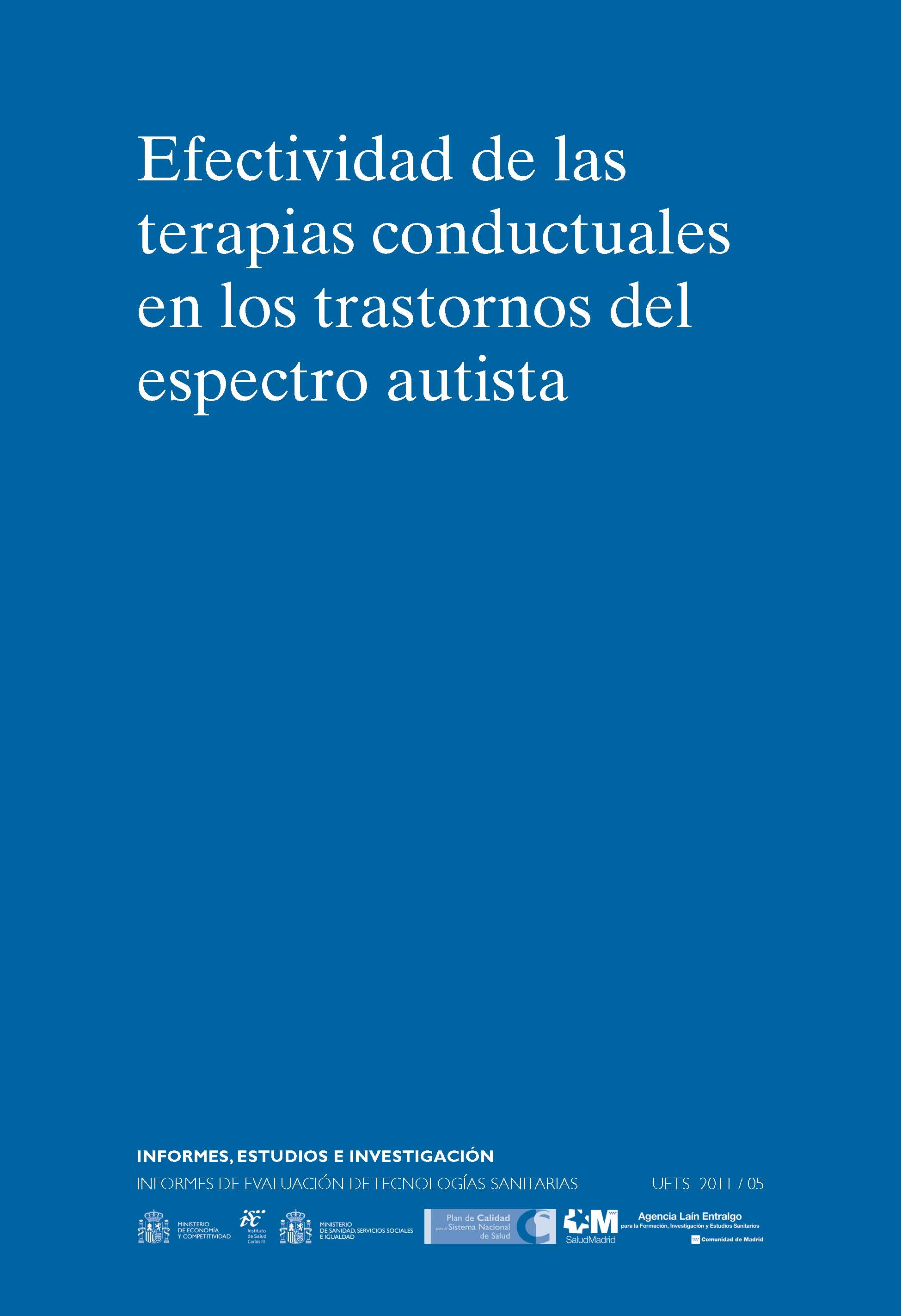 Portada de Efectividad de las terapias conductuales en los trastornos del espectro autista