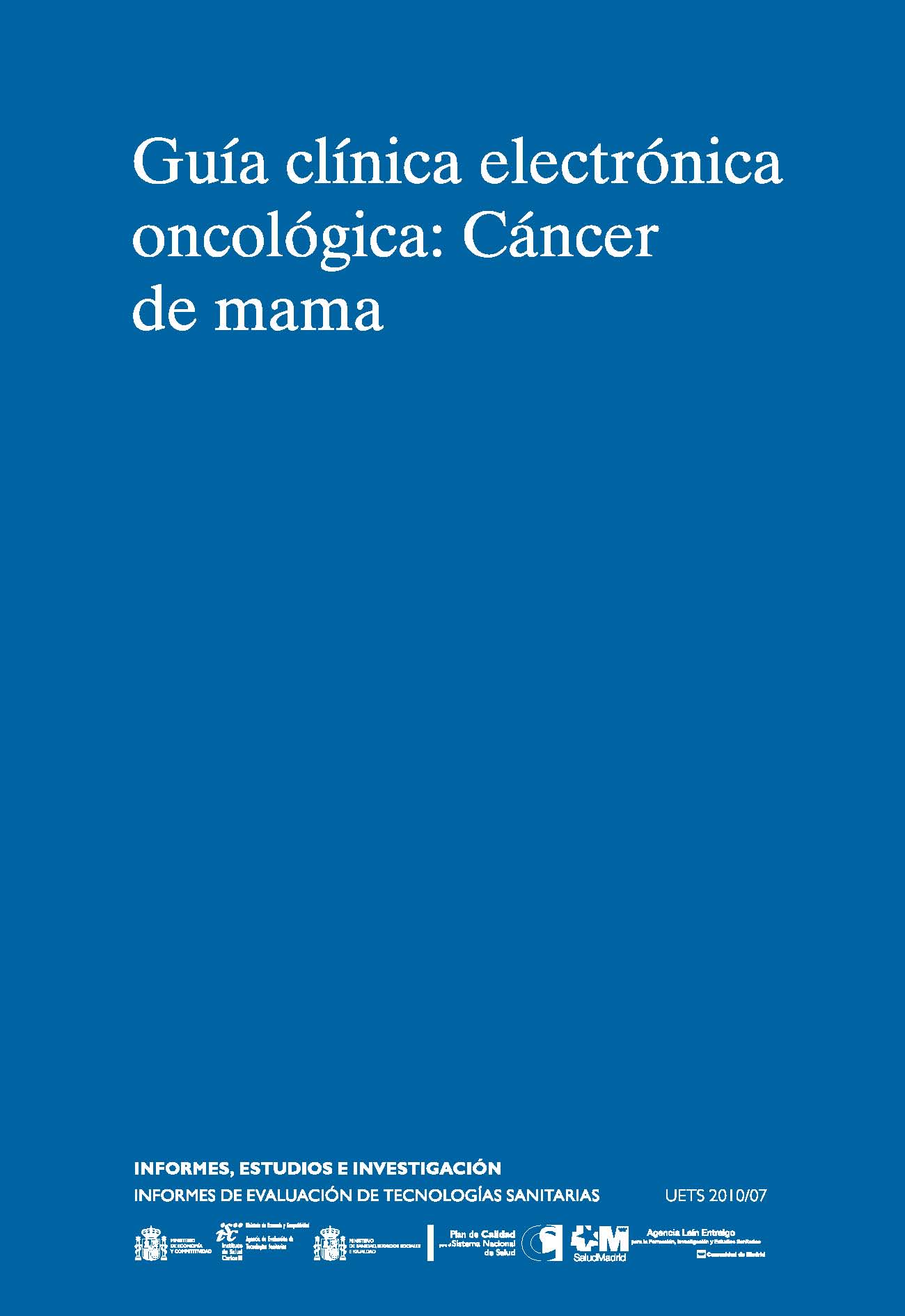 Portada de Guía clínica electrónica oncológica Cáncer de mama
