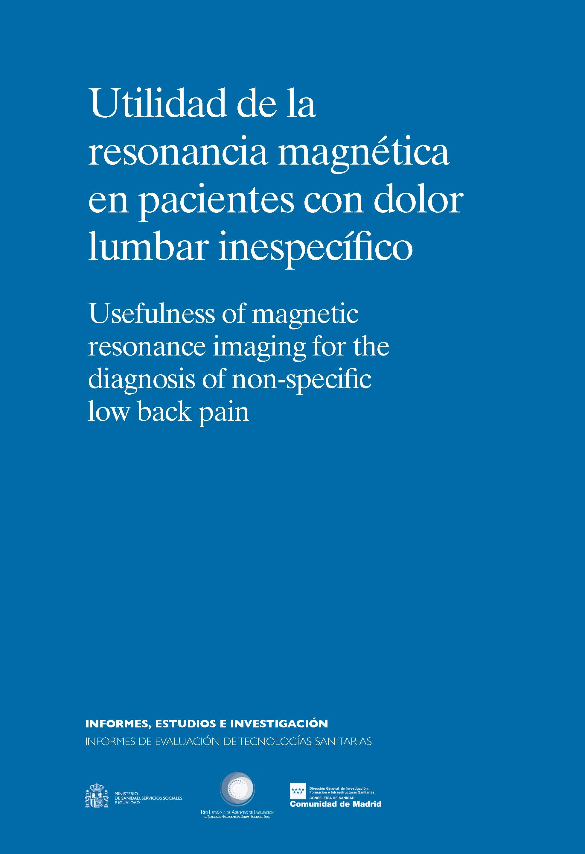 Portada de Utilidad de la resonancia magnética en pacientes con dolor lumbar inespecífico